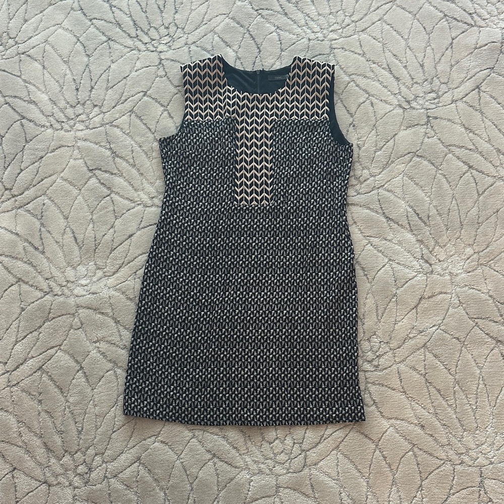 THML Black and White Patterned Midi Dress